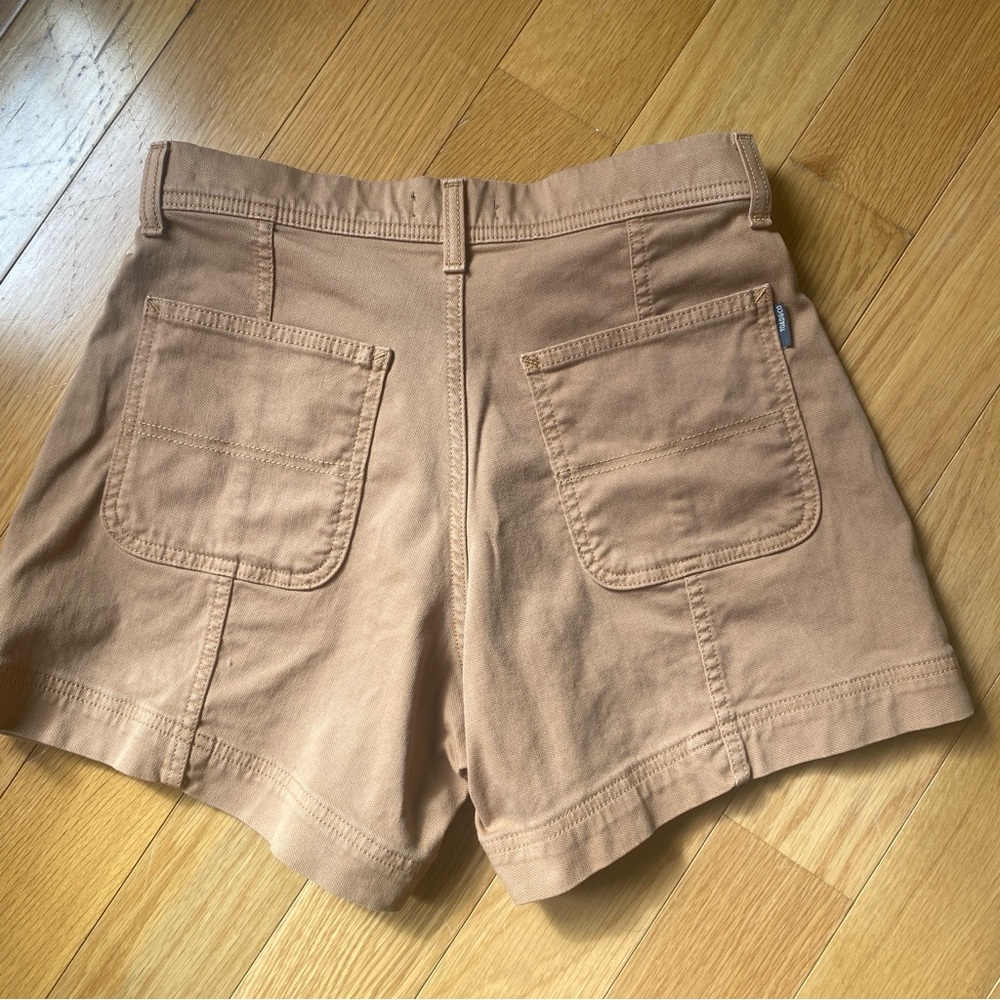 Toad&Co Utility High Rise Shorts Organic Cotton Tencel Beige Size 2 Pockets - Picture 2 of 8